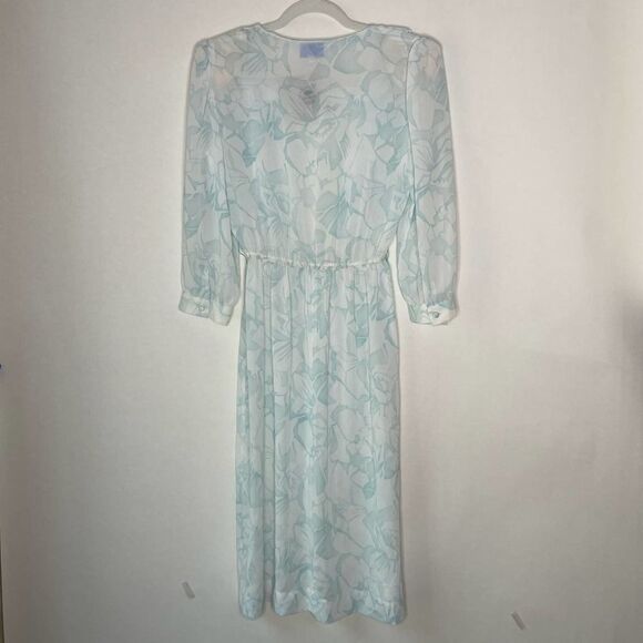 Vintage Leslie Fay Y2k D Floral Poly Crepe Dress sz. 8 #EE - Picture 2 of 10